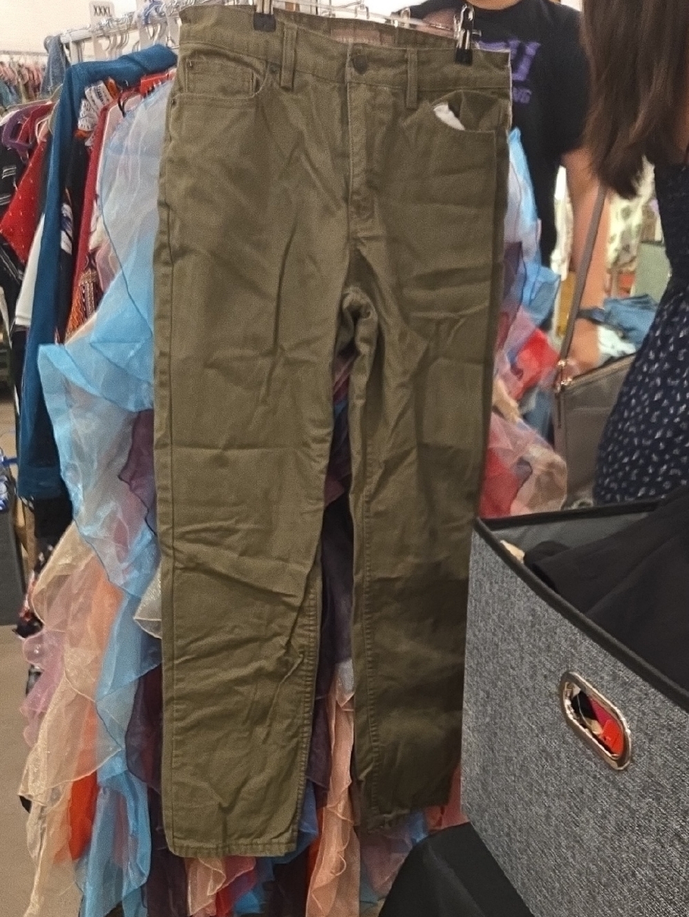 Bit & Bridle Olive Green Straight-Leg Chinos